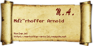 Márhoffer Arnold névjegykártya