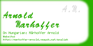 arnold marhoffer business card
